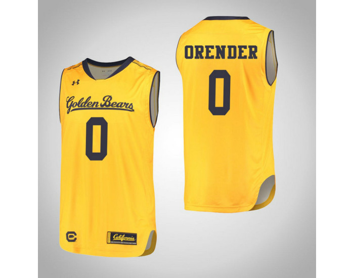 California Golden Bears #0 Jacob Orender Replica College Basketball Jersey Gold