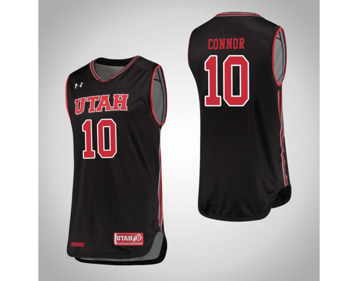 Utah Utes #10 Jake Connor Authentic College Basketball Jersey Black