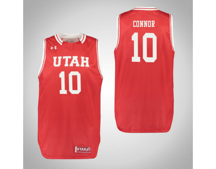Utah Utes #10 Jake Connor Replica College Basketball Jersey Red