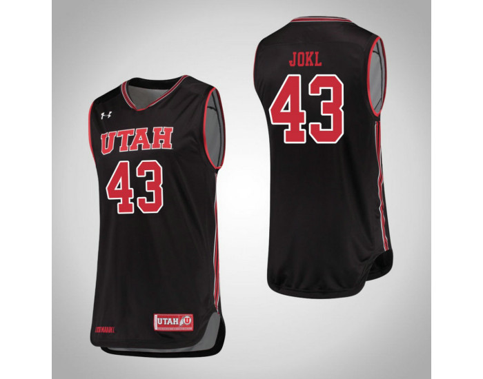 Youth Utah Utes #43 Jakub Jokl Replica College Basketball Jersey Black