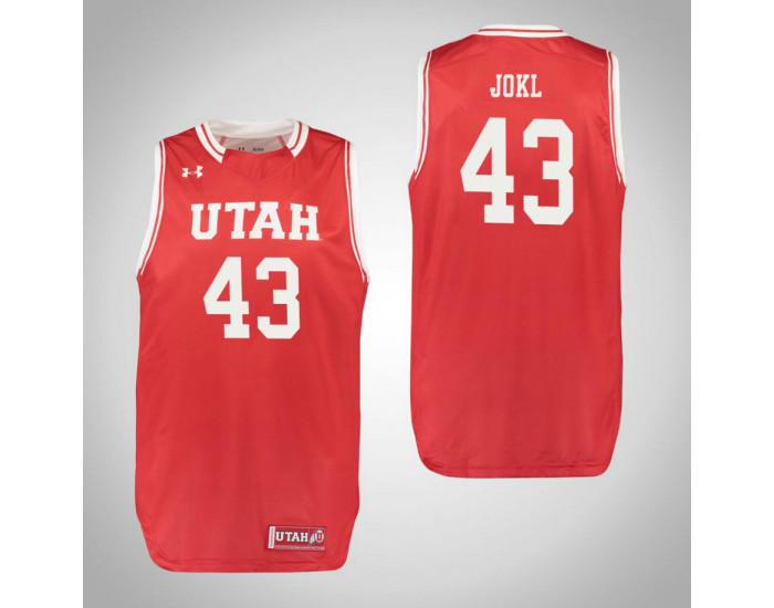 Utah Utes #43 Jakub Jokl Replica College Basketball Jersey Red