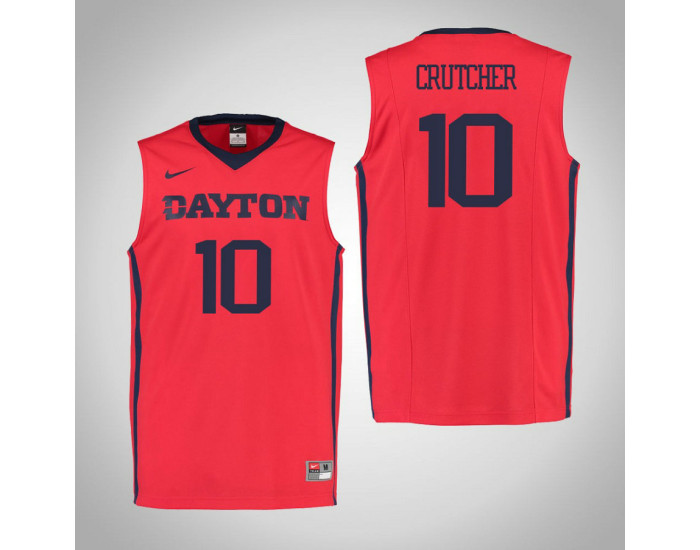 Dayton Flyers #10 Jalen Crutcher Authentic College Basketball Jersey Red
