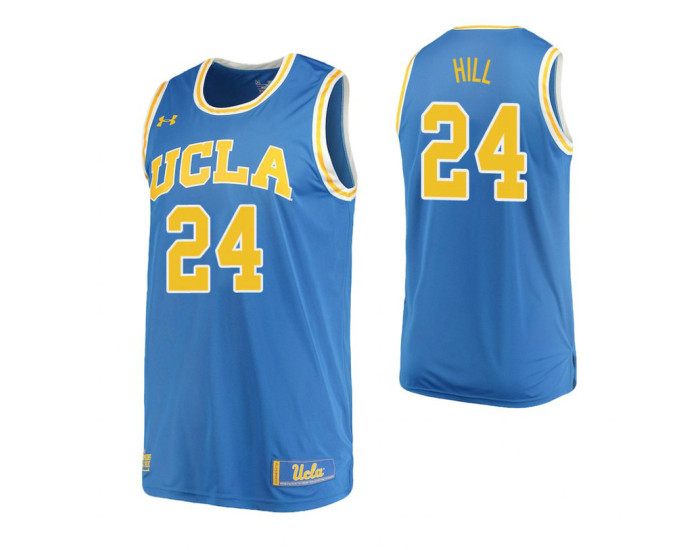 UCLA Bruins #24 Jalen Hill Home Authentic College Basketball Jersey Blue