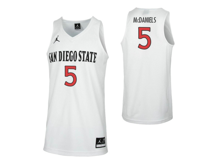 Youth San Diego State Aztecs #5 Jalen McDaniels Replica College Basketball Jersey White