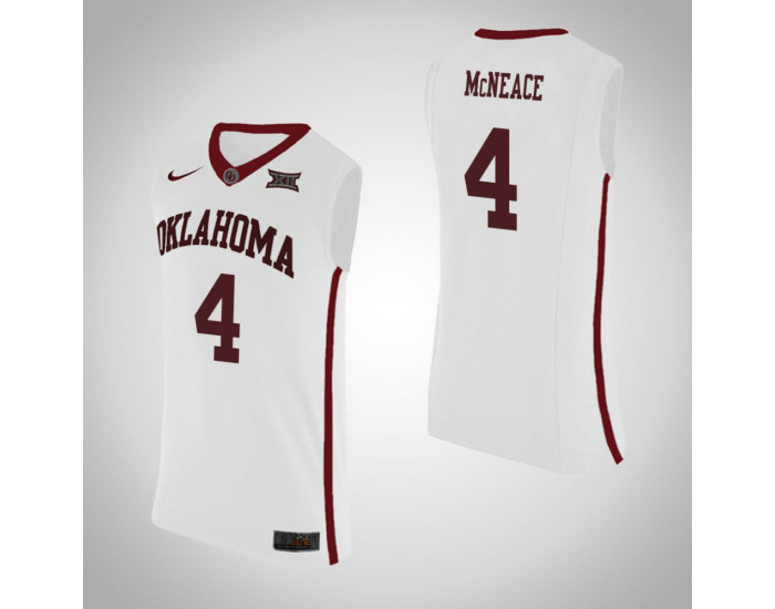 Youth Oklahoma Sooners #4 Jamuni McNeace Replica College Basketball Jersey White