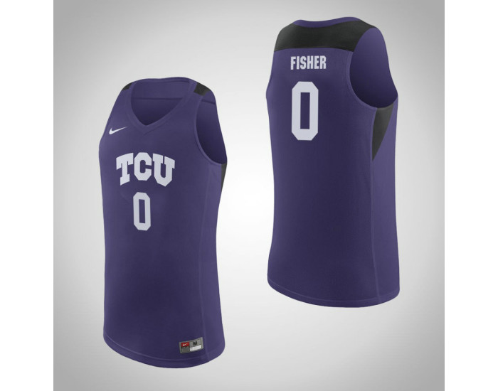 TCU Horned Frogs #0 Jaylen Fisher Authentic College Basketball Jersey Purple
