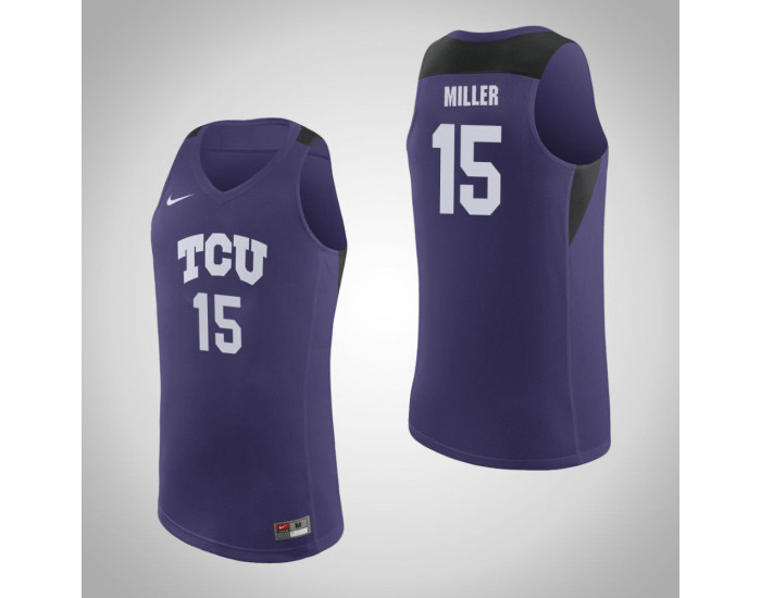 Youth TCU Horned Frogs #15 JD Miller Replica College Basketball Jersey Purple