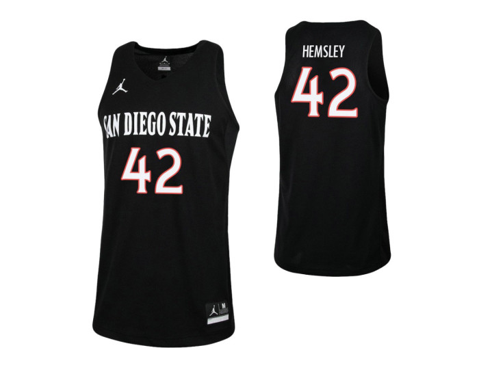 Youth San Diego State Aztecs #42 Jeremy Hemsley Replica College Basketball Jersey Black