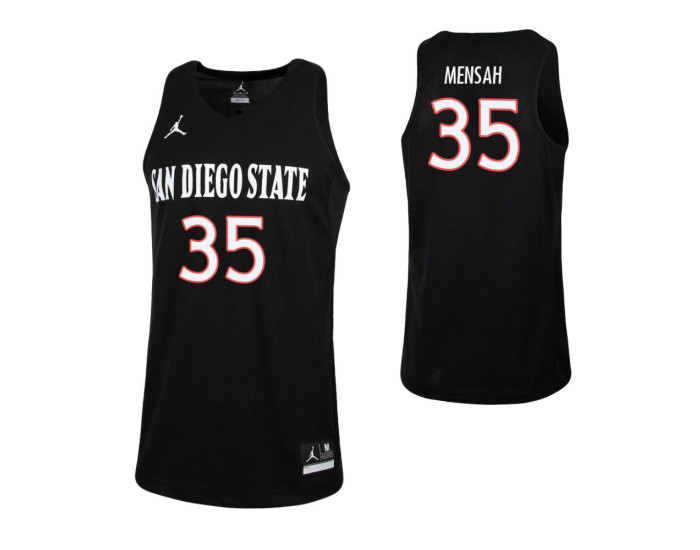 Youth San Diego State Aztecs #35 Joel Mensah Replica College Basketball Jersey Black