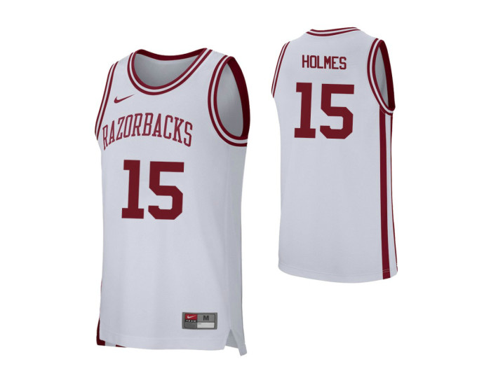 Youth Arkansas Razorbacks #15 Jonathan Holmes Authentic College Basketball Jersey White