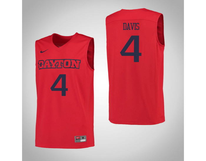 Dayton Flyers #4 Jordan Davis Authentic College Basketball Jersey Red