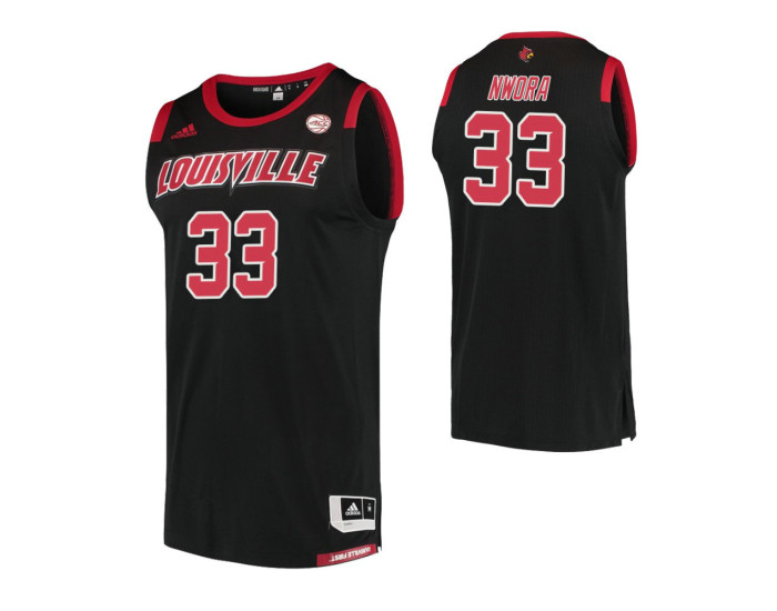 Louisville Cardinals #33 Jordan Nwora Authentic College Basketball Jersey Black