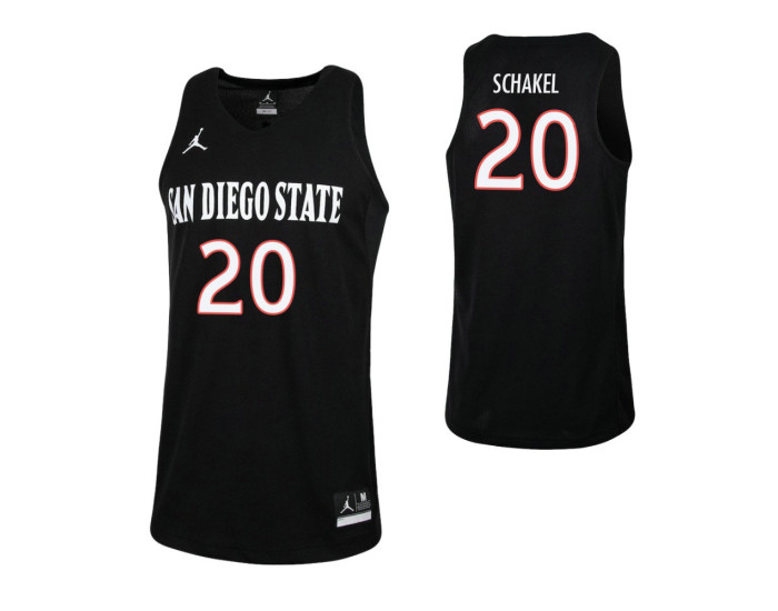 Youth San Diego State Aztecs #20 Jordan Schakel Replica College Basketball Jersey Black