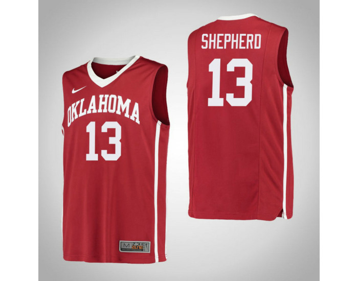 Oklahoma Sooners #13 Jordan Shepherd Replica College Basketball Jersey Red