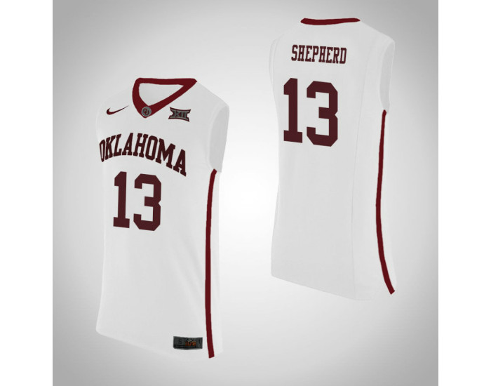 Oklahoma Sooners #13 Jordan Shepherd Replica College Basketball Jersey White