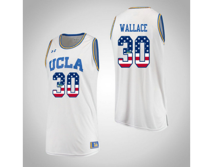Youth UCLA Bruins #30 Joseph Wallace USA Flag Replica College Basketball Jersey White