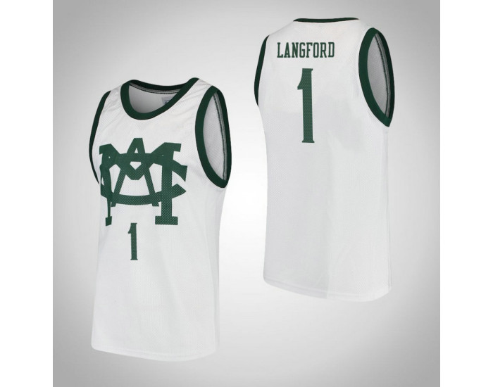 Michigan State Spartans #1 Joshua Langford Vault MAC Replica College Basketball Jersey White