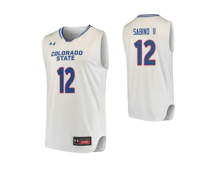Colorado State Rams #12 Juan Sabino II Authentic College Basketball Jersey White