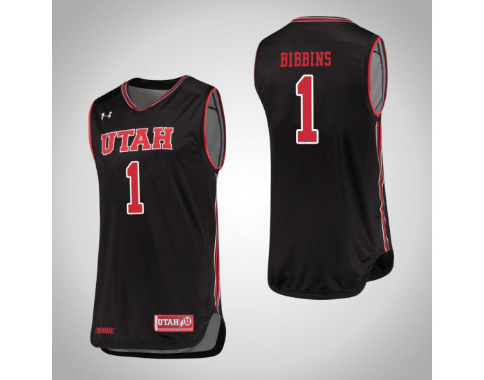 Utah Utes #1 Justin Bibbins Replica College Basketball Jersey Black