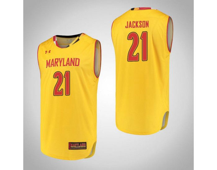 Youth Maryland Terrapins #21 Justin Jackson Replica College Basketball Jersey Yellow