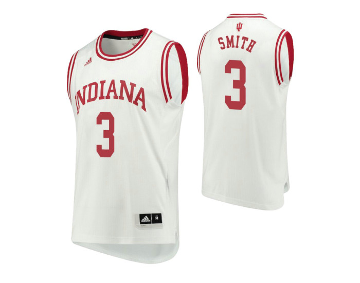 Indiana Hoosiers #3 Justin Smith Home Authentic College Basketball Jersey White