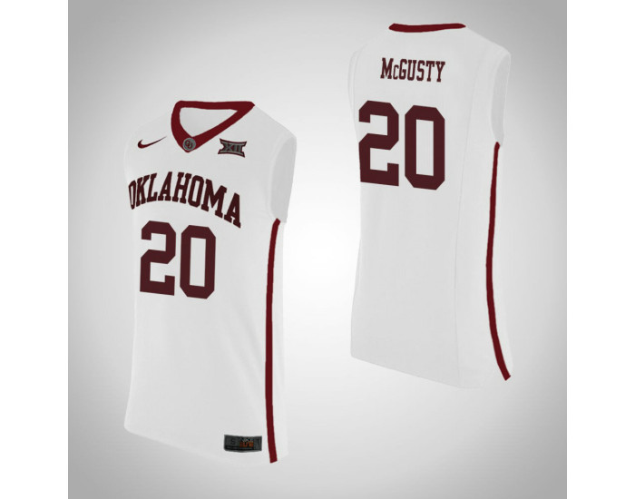 Youth Oklahoma Sooners #20 Kameron McGusty Authentic College Basketball Jersey White