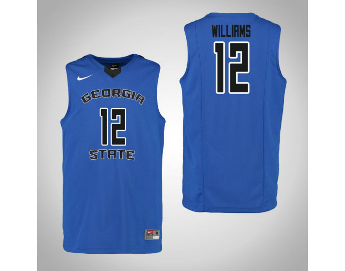 Georgia State Panthers #12 Kane Williams Authentic College Basketball Jersey Blue