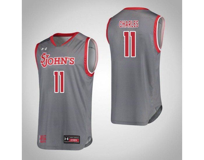 St. John'S Red Storm #11 Kayla Charles Replica College Basketball Jersey Gray