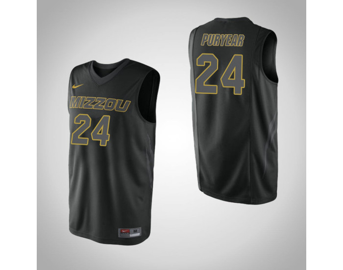 Missouri Tigers #24 Kevin Puryear Replica College Basketball Jersey Black