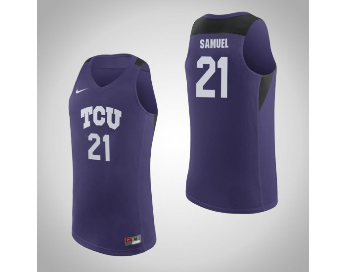 TCU Horned Frogs #21 Kevin Samuel Authentic College Basketball Jersey Purple