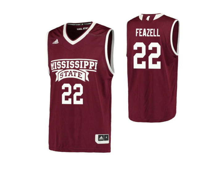 Mississippi State Bulldogs #22 KeyShawn Feazell Authentic College Basketball Jersey Maroon