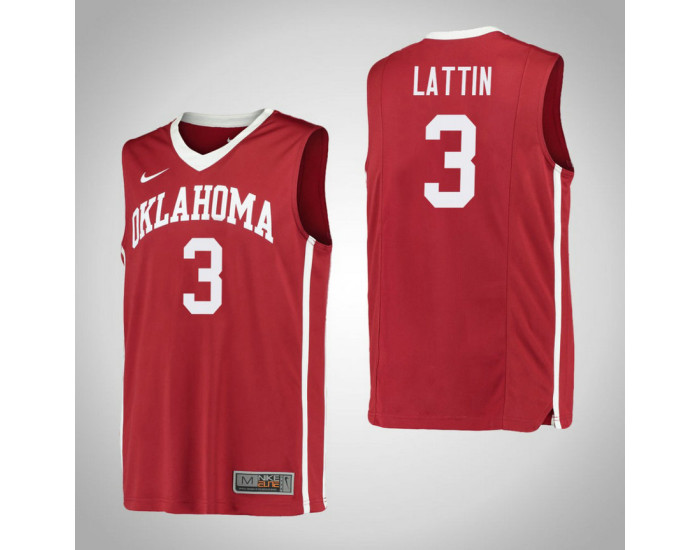 Oklahoma Sooners #3 Khadeem Lattin Replica College Basketball Jersey Red