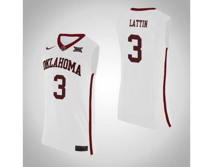 Youth Oklahoma Sooners #3 Khadeem Lattin Replica College Basketball Jersey White