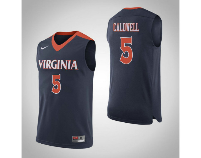 Virginia Cavaliers #5 Khyasia Caldwell Authentic College Basketball Jersey Navy