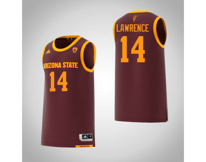 Arizona State Sun Devils #14 Kimani Lawrence Authentic College Basketball Jersey Maroon