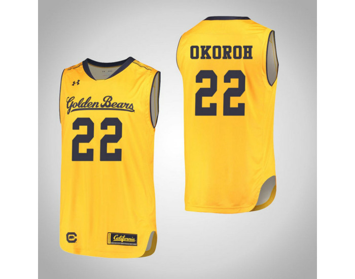 California Golden Bears #22 Kingsley Okoroh Authentic College Basketball Jersey Gold