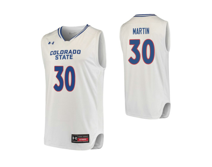 Colorado State Rams #30 Kris Martin Authentic College Basketball Jersey White