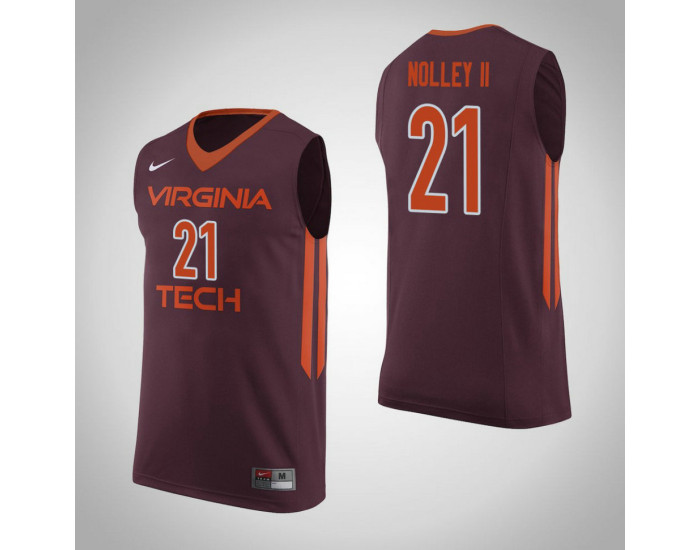 Youth Virginia Tech Hokies #21 Landers Nolley II Authentic College Basketball Jersey Maroon