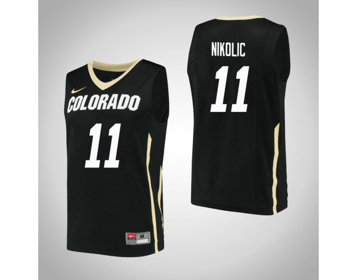 Colorado Buffaloes #11 Lazar Nikolic Authentic College Basketball Jersey Black