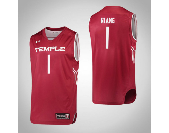 Youth Temple Owls #1 Lena Niang Replica College Basketball Jersey Red