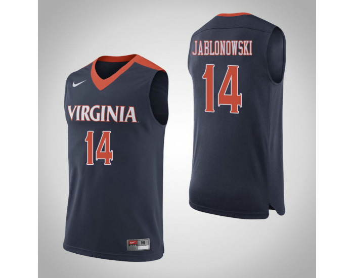 Youth Virginia Cavaliers #14 Lisa Jablonowski Replica College Basketball Jersey Navy