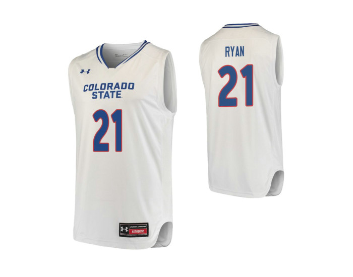 Colorado State Rams #21 Logan Ryan Replica College Basketball Jersey White