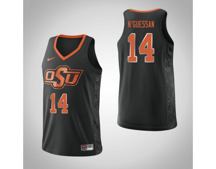 Youth Oklahoma St Cowboys #14 Lucas N'Guessan Authentic College Basketball Jersey Black