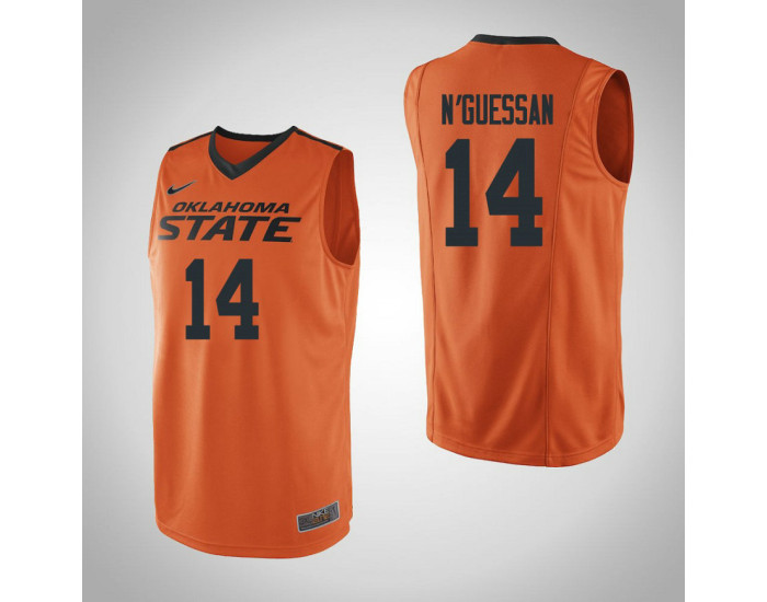 Oklahoma St Cowboys #14 Lucas N'Guessan Authentic College Basketball Jersey Orange