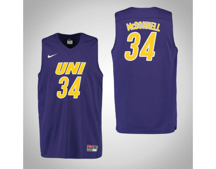 Northern Iowa Panthers #34 Luke McDonnell Replica College Basketball Jersey Purple