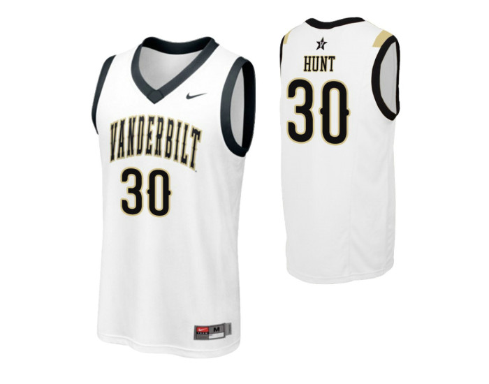 Vanderbilt Commodores #30 Mac Hunt White Replica College Basketball Jersey