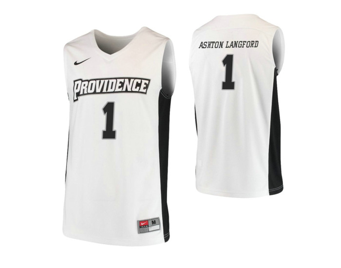 Providence Friars #1 Makai Ashton-Langford Authentic College Basketball Jersey White