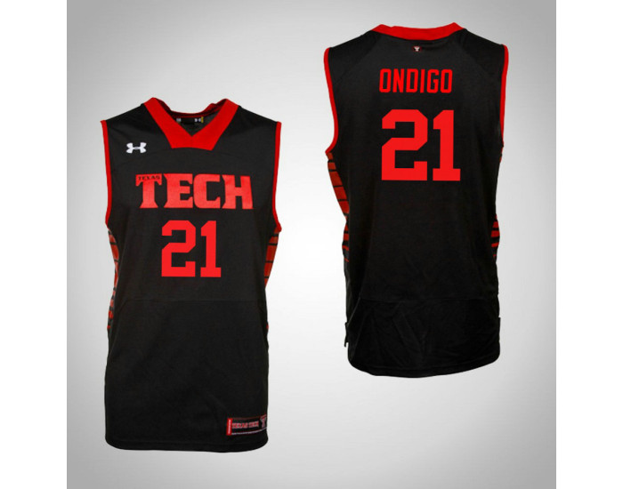 Texas Tech Red Raiders #21 Malik Ondigo Replica College Basketball Jersey Black