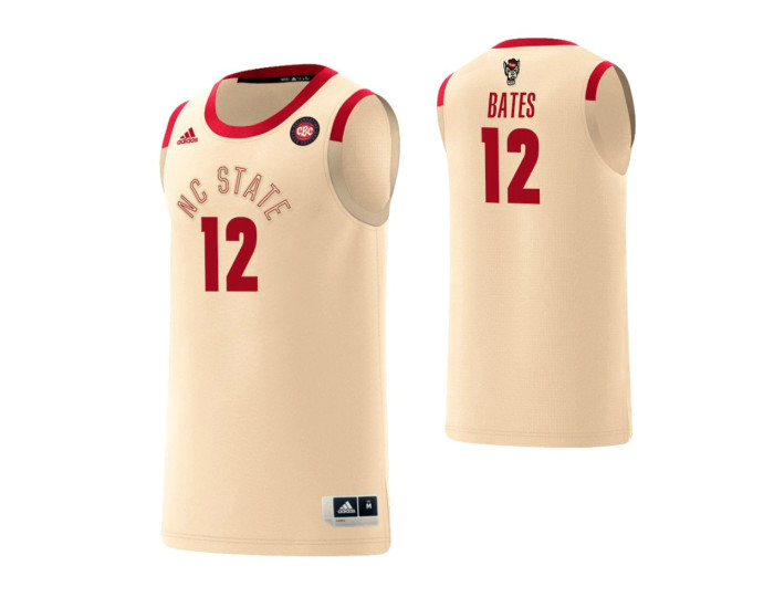 Youth NC State Wolfpack #12 Manny Bates Harlem Renaissance Replica College Basketball Jersey Cream