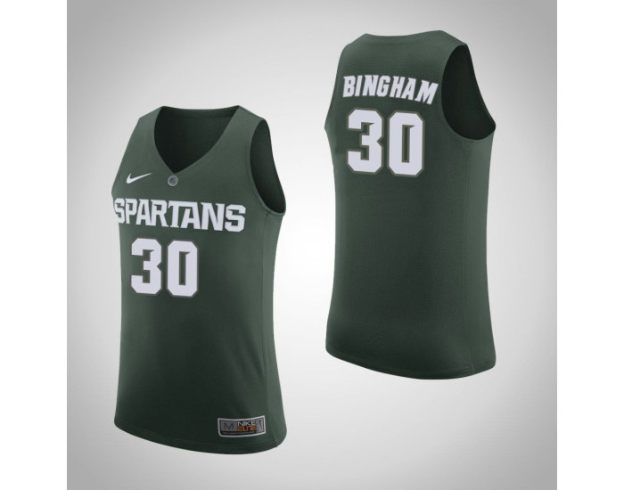 Michigan State Spartans #30 Marcus Bingham Jr. Home Authentic College Basketball Jersey Green